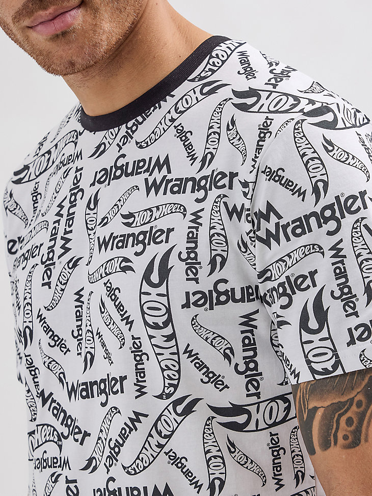 wrangler x hot wheels herren-t-shirt mit logo strahlend weiß