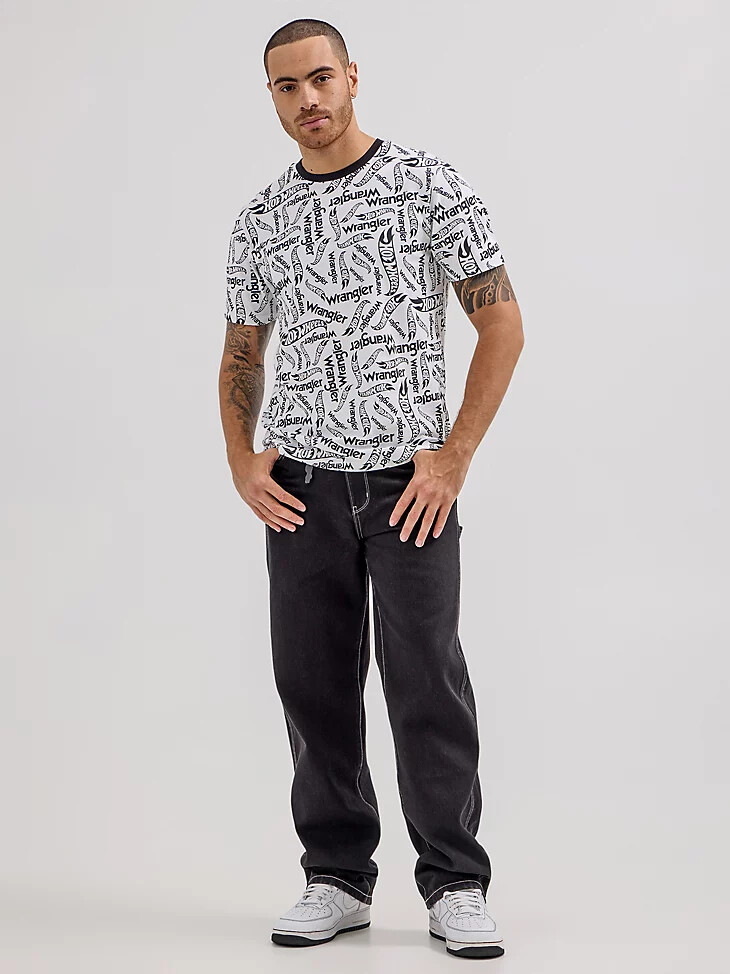 wrangler x hot wheels herren-t-shirt mit logo strahlend weiß
