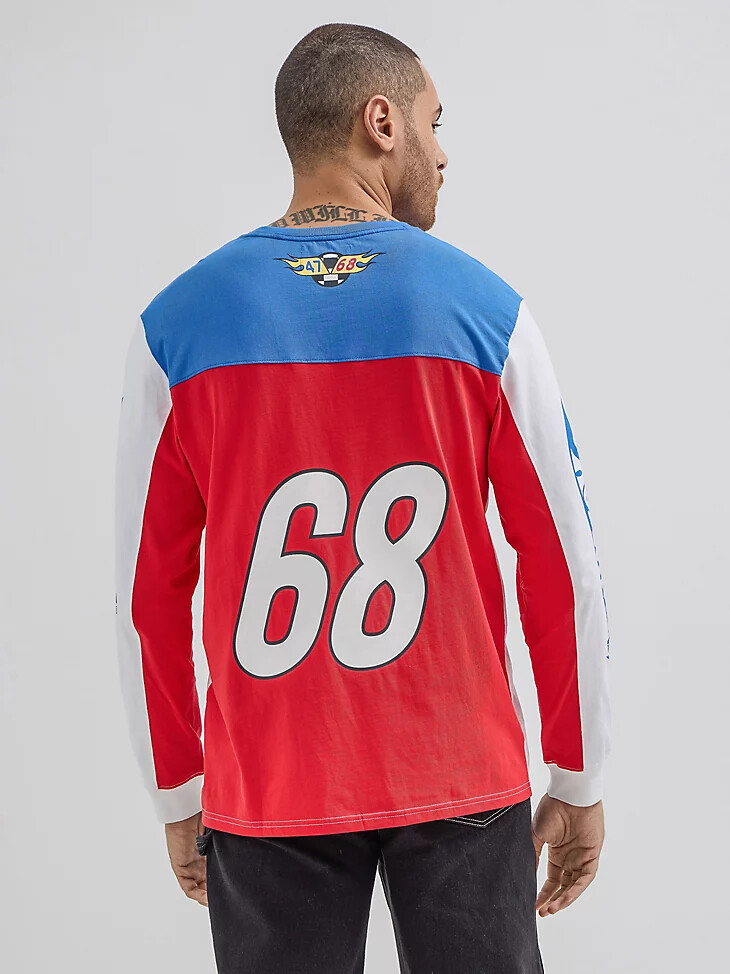 wrangler x hot wheels herren-t-shirt mit farbblock-design mehrfarbig
