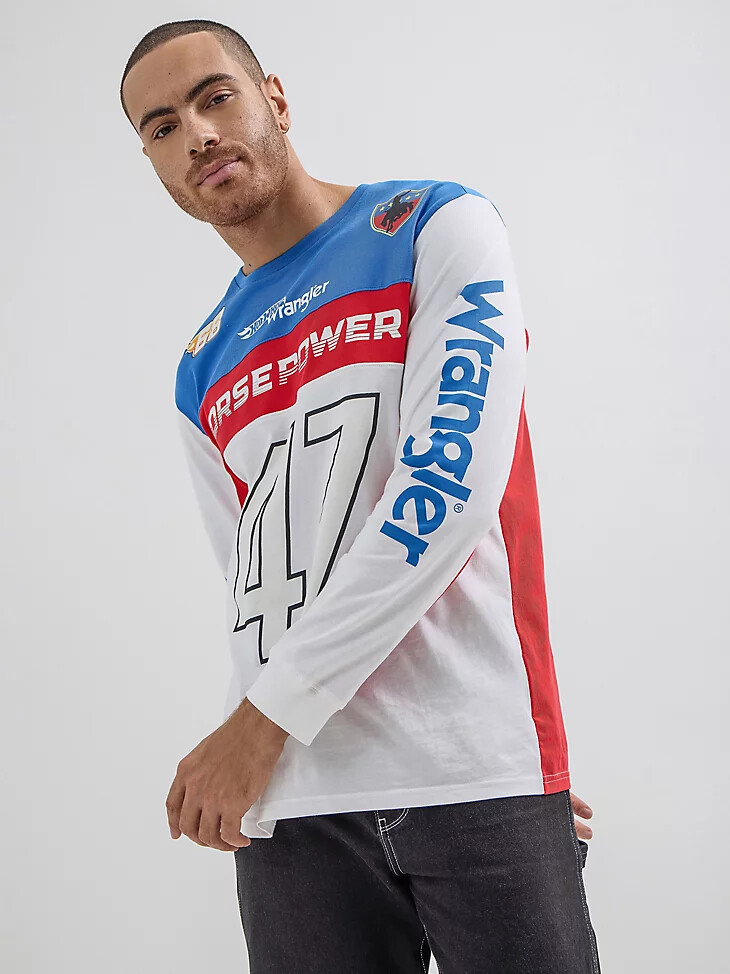 wrangler x hot wheels herren-t-shirt mit farbblock-design mehrfarbig