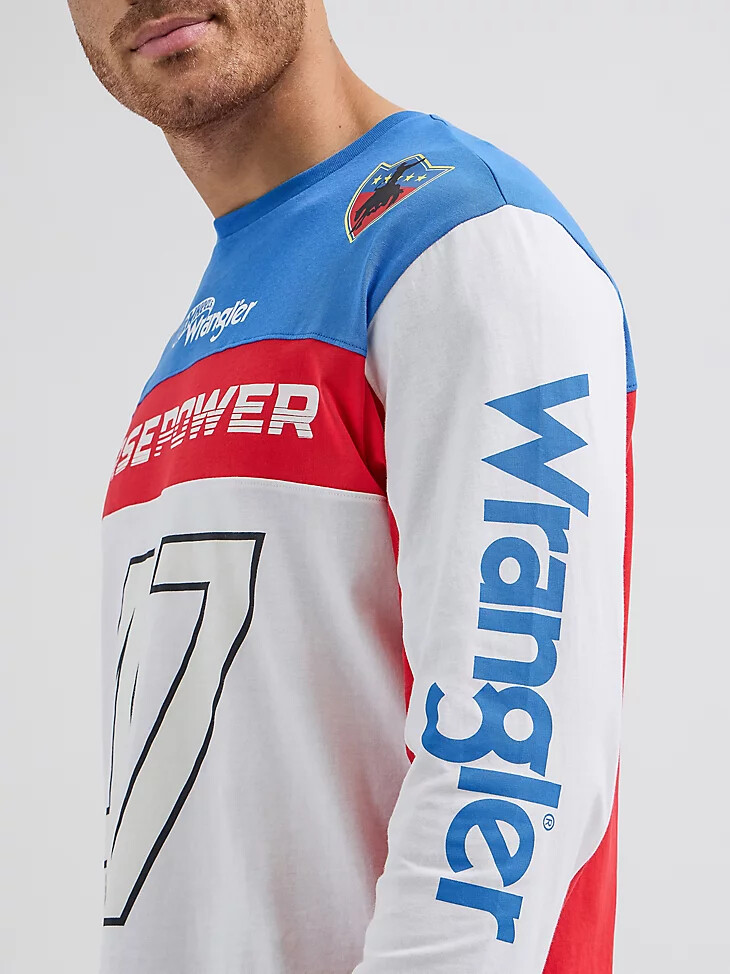 wrangler x hot wheels herren-t-shirt mit farbblock-design mehrfarbig