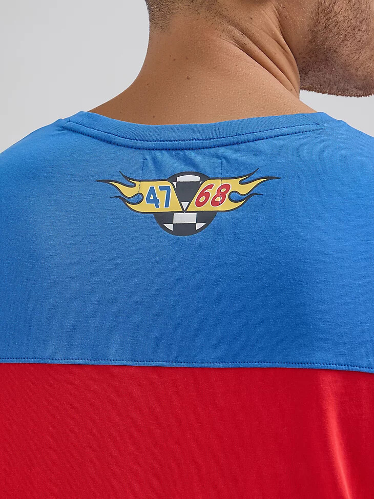 wrangler x hot wheels herren-t-shirt mit farbblock-design mehrfarbig