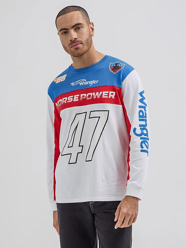 wrangler x hot wheels herren-t-shirt mit farbblock-design mehrfarbig
