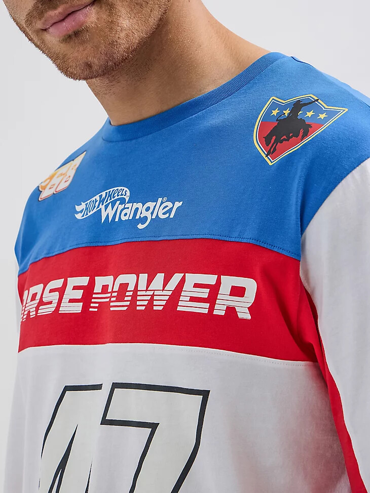 wrangler x hot wheels herren-t-shirt mit farbblock-design mehrfarbig