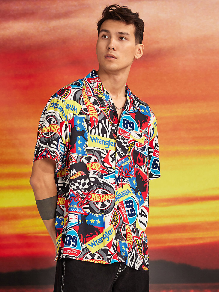 wrangler x hot wheels herren-souvenir-shirt mehrfarbig