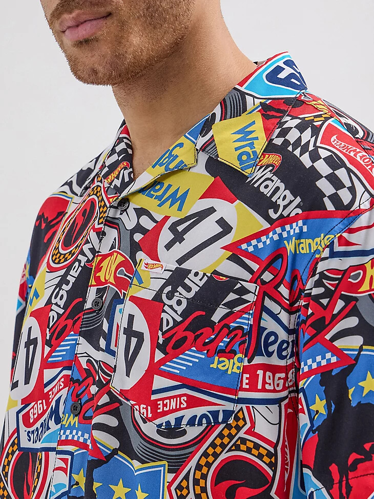 wrangler x hot wheels herren-souvenir-shirt mehrfarbig