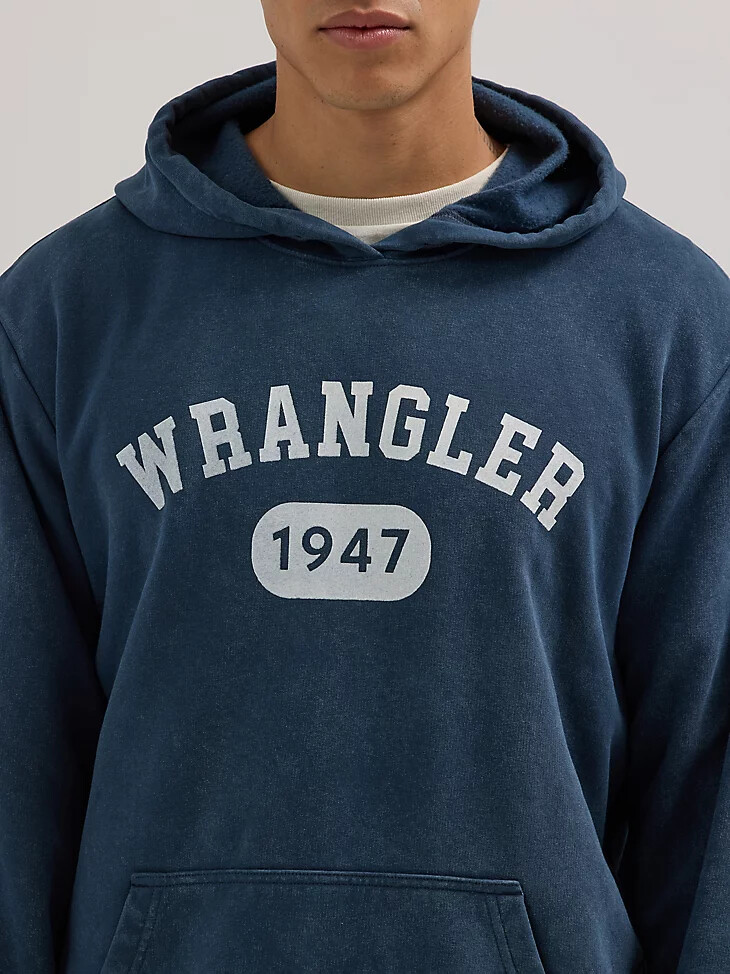 herren-hoodie mit logo lockerer passform mitternachtsblau