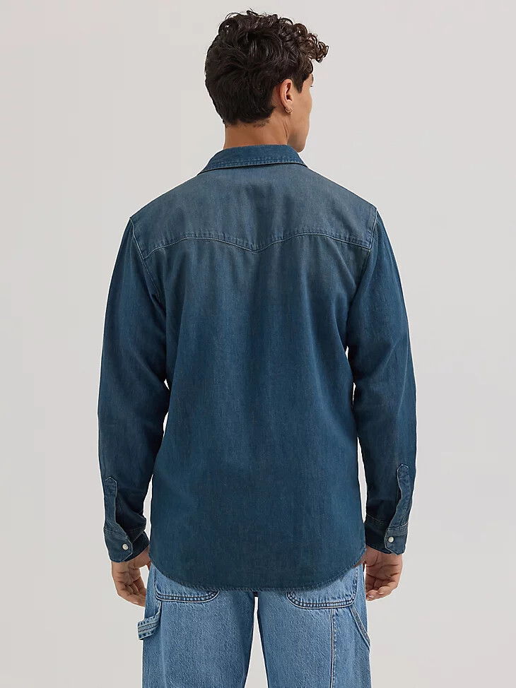western-jeanshemd für herren tabak