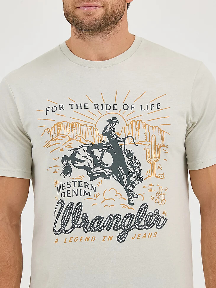 herren t-shirt mit bucking horse grafik offwhite