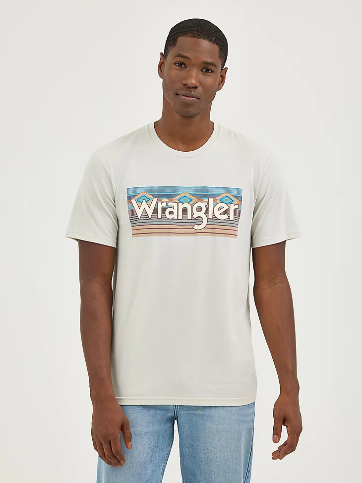 wrangler southwestern logo grafik-t-shirt für herren offwhite