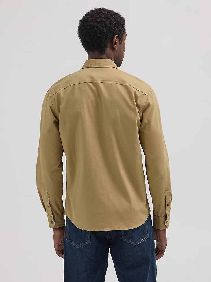 wrangler epic soft stretch-twill-hemd für herren kelp