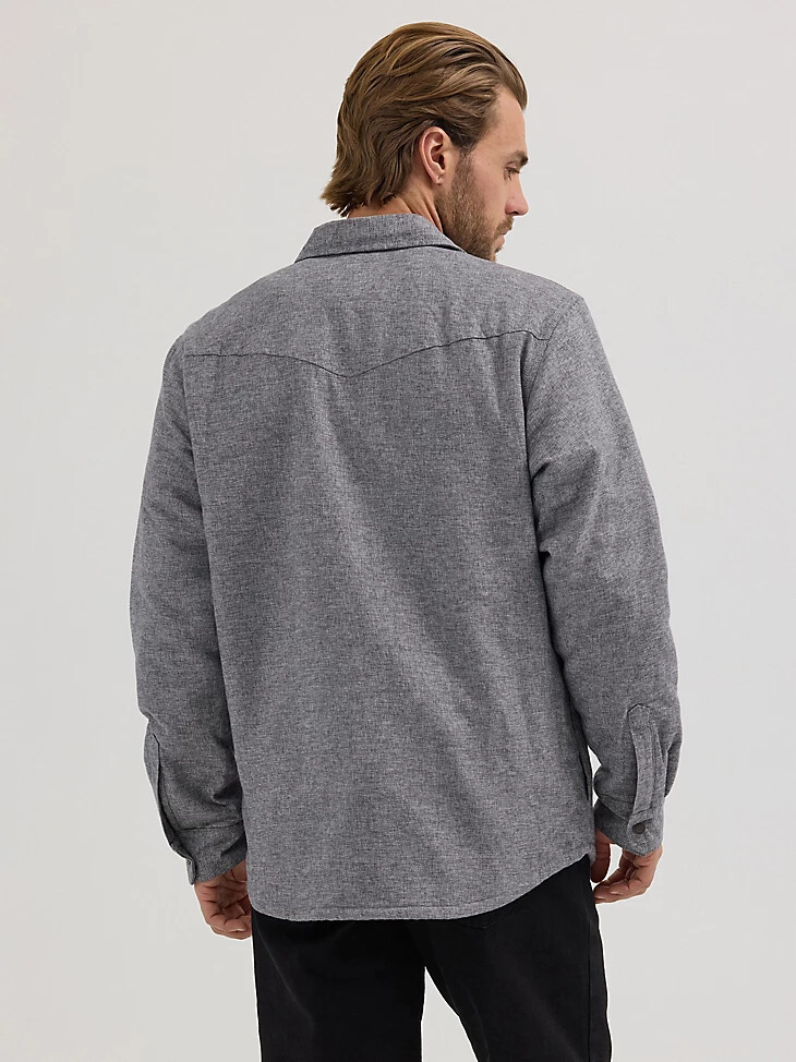 herren-hemdjacke mit sherpa-futter meliert obsidian
