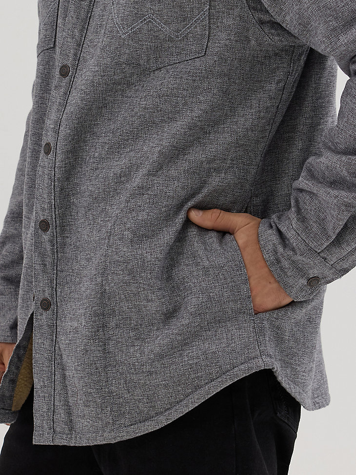 herren-hemdjacke mit sherpa-futter meliert obsidian