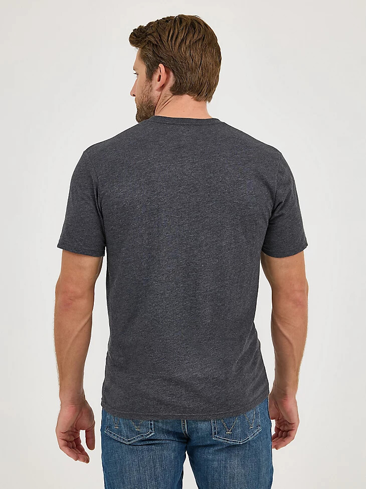 wrangler mexiko flaggen-logo t-shirt caviar heather