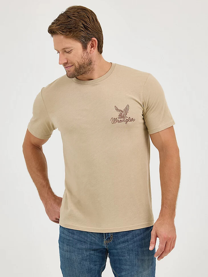 wrangler herren t-shirt und trenchcoat seit 1947 heather