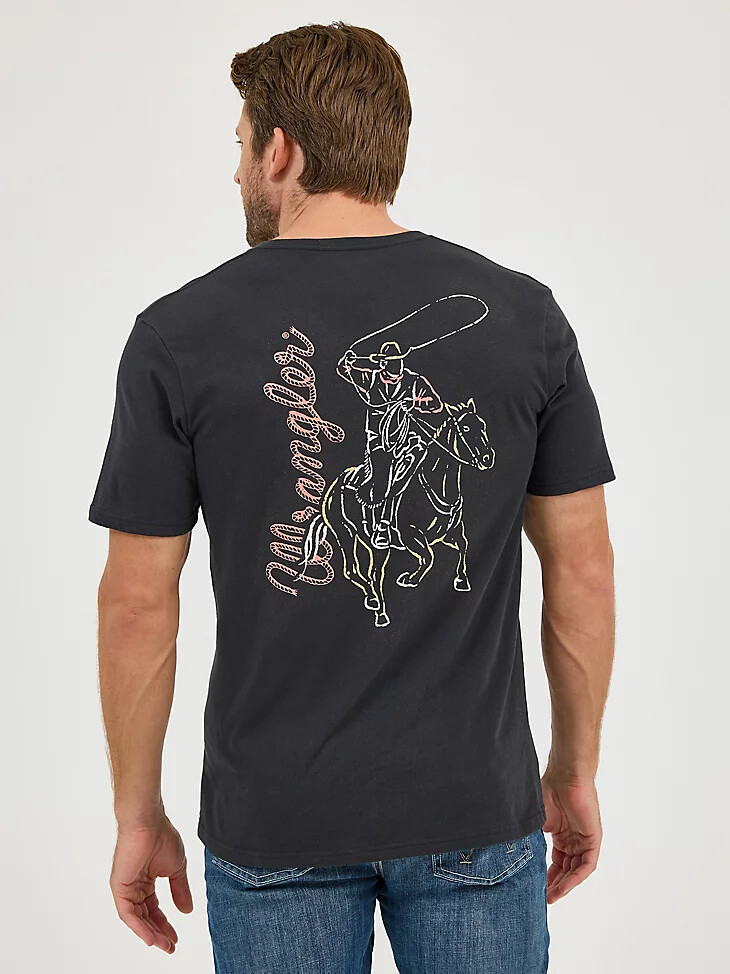 wrangler herren-t-shirt mit rückengrafik jet black
