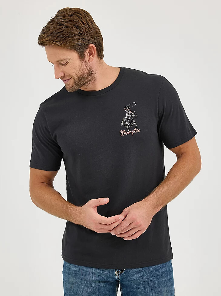 wrangler herren-t-shirt mit rückengrafik jet black
