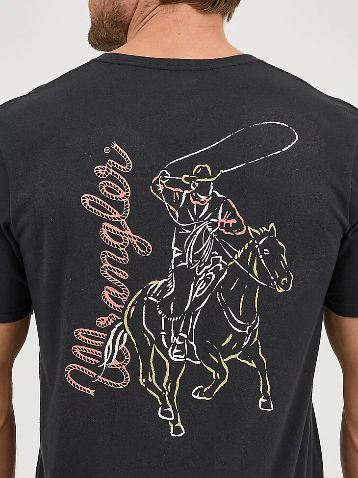 wrangler herren-t-shirt mit rückengrafik jet black
