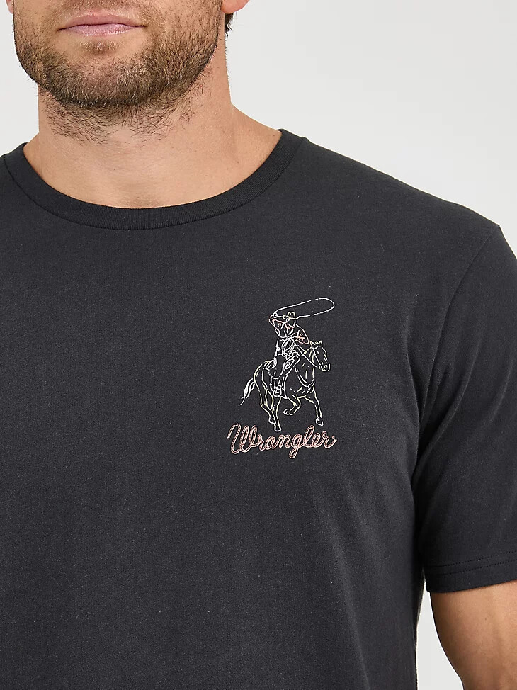 wrangler herren-t-shirt mit rückengrafik jet black