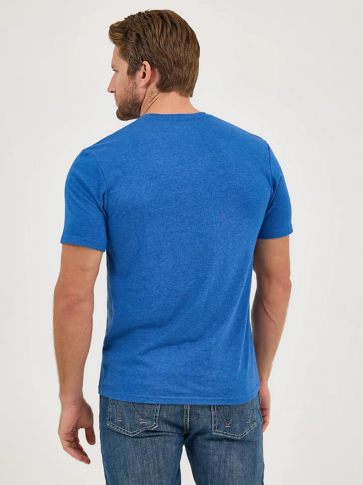 wrangler americana flag logo t-shirt für herren königsblau