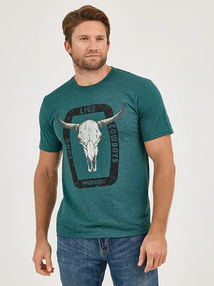 herren-t-shirt mit stierkopf-grafik seemoos