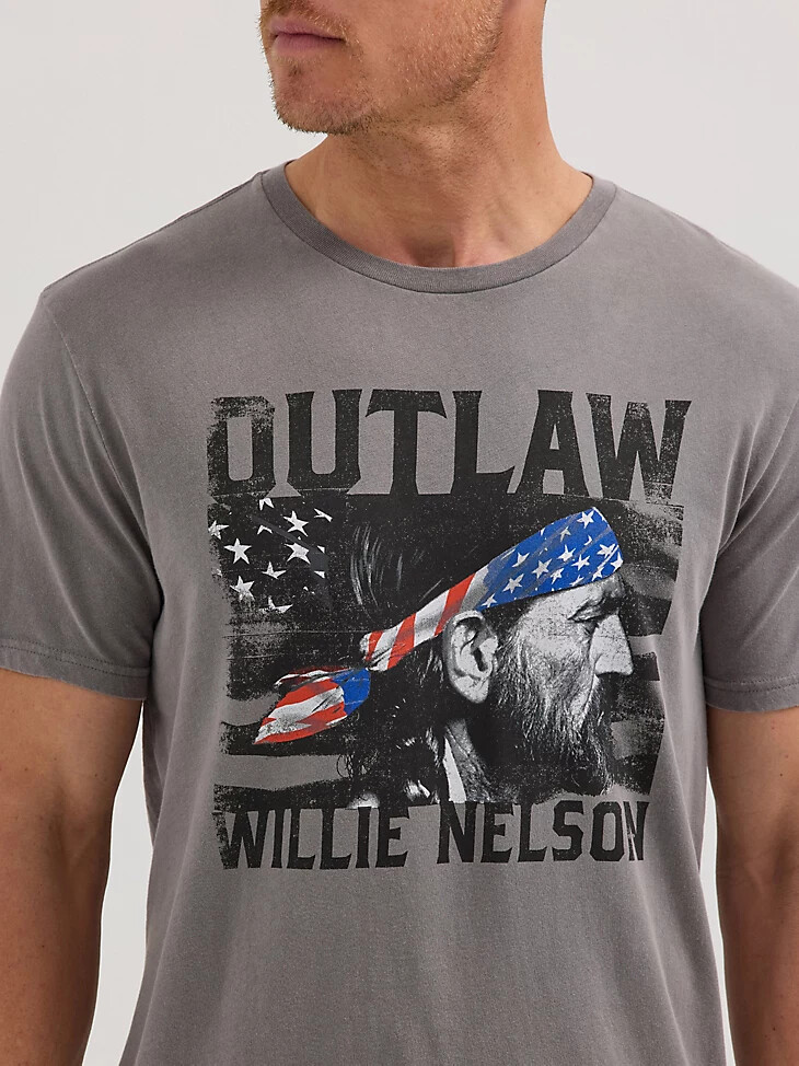 herren-t-shirt „outlaw willie nelson in zinnoptik