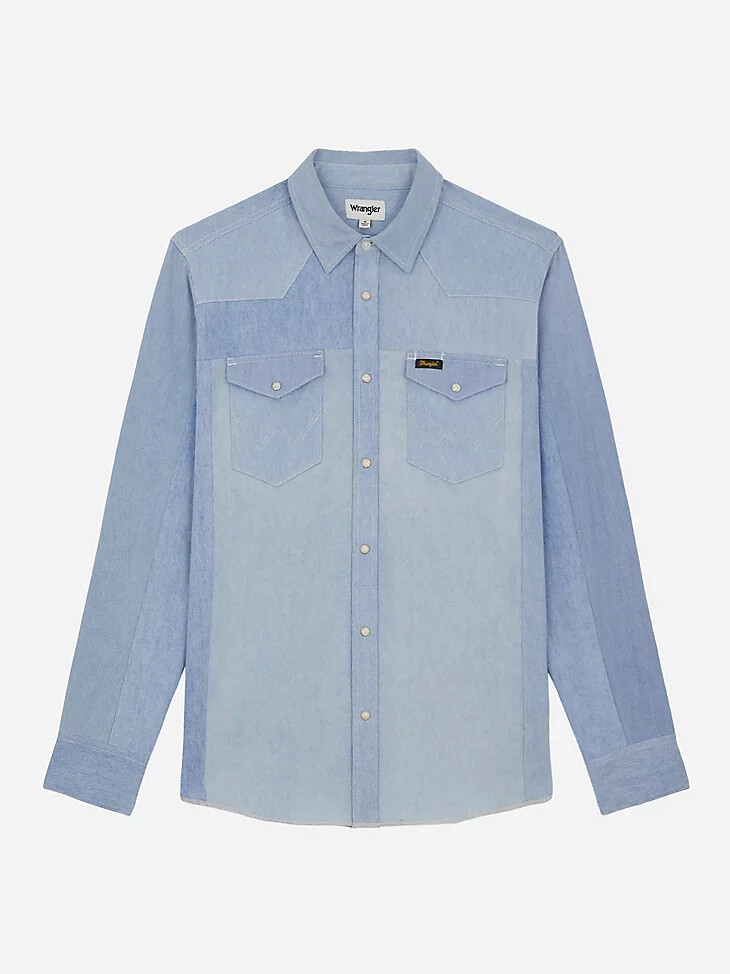 wrangler x beyond retro heritage shirt light wash