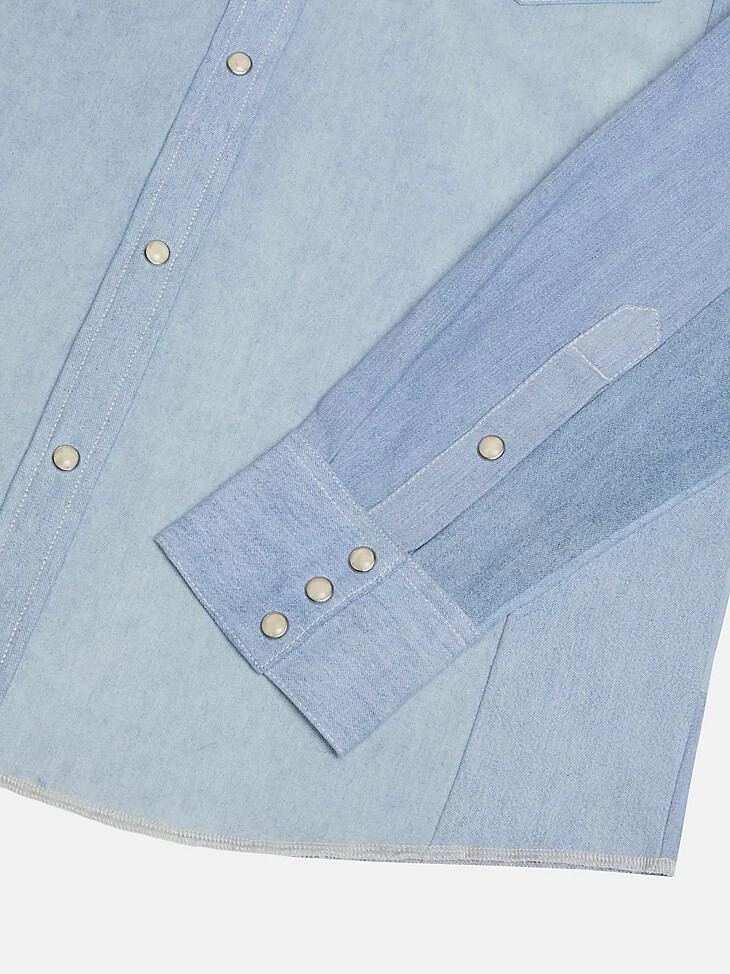 wrangler x beyond retro heritage shirt light wash