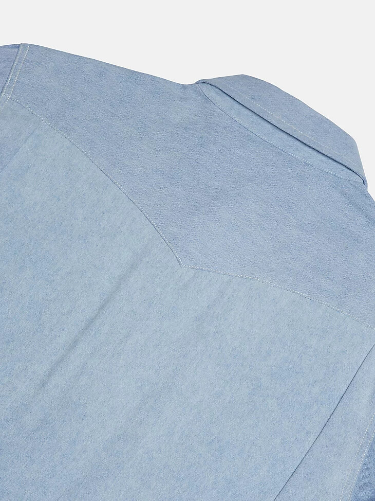 wrangler x beyond retro heritage shirt light wash