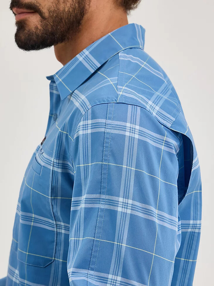 wrangler atg herren-karohemd „hike to fish mangostan