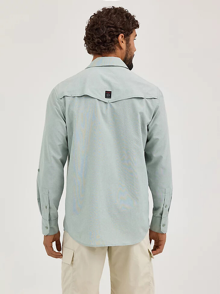 wrangler atg herren drover utility shirt eisberggrün