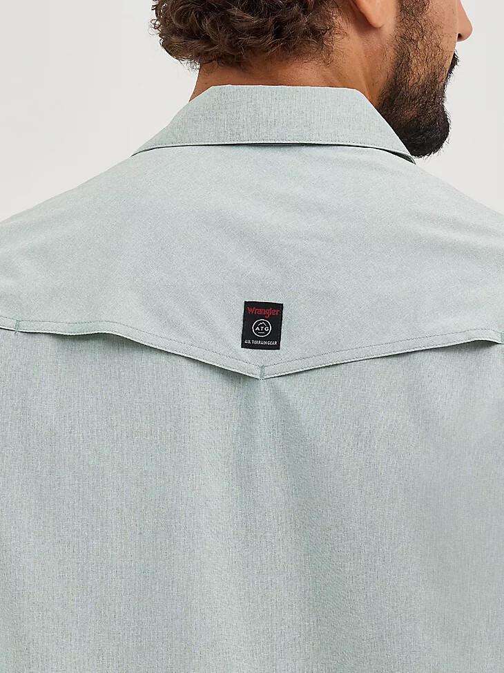 wrangler atg herren drover utility shirt eisberggrün
