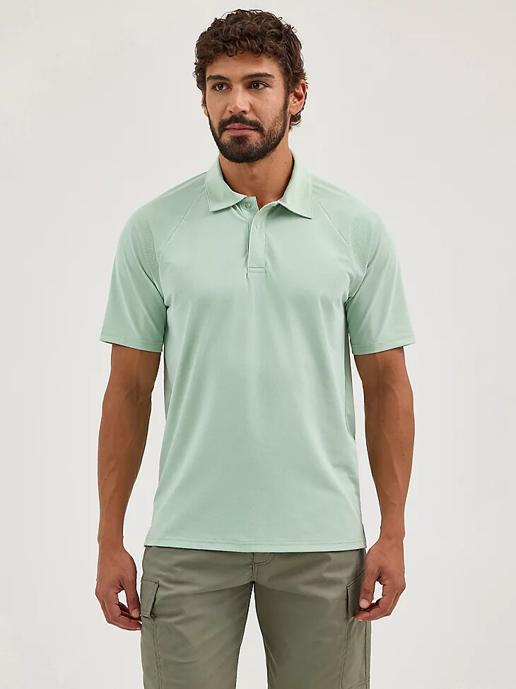 wrangler atg herren-poloshirt chesapeake siltgrün