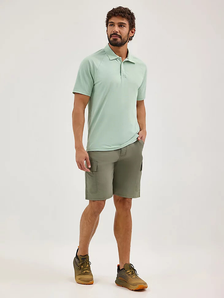 wrangler atg herren-poloshirt chesapeake siltgrün