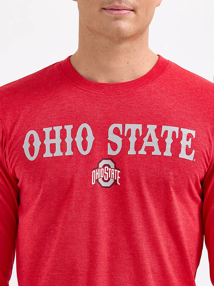 wrangler collegiate rattler langarm-t-shirt für herren ohio state