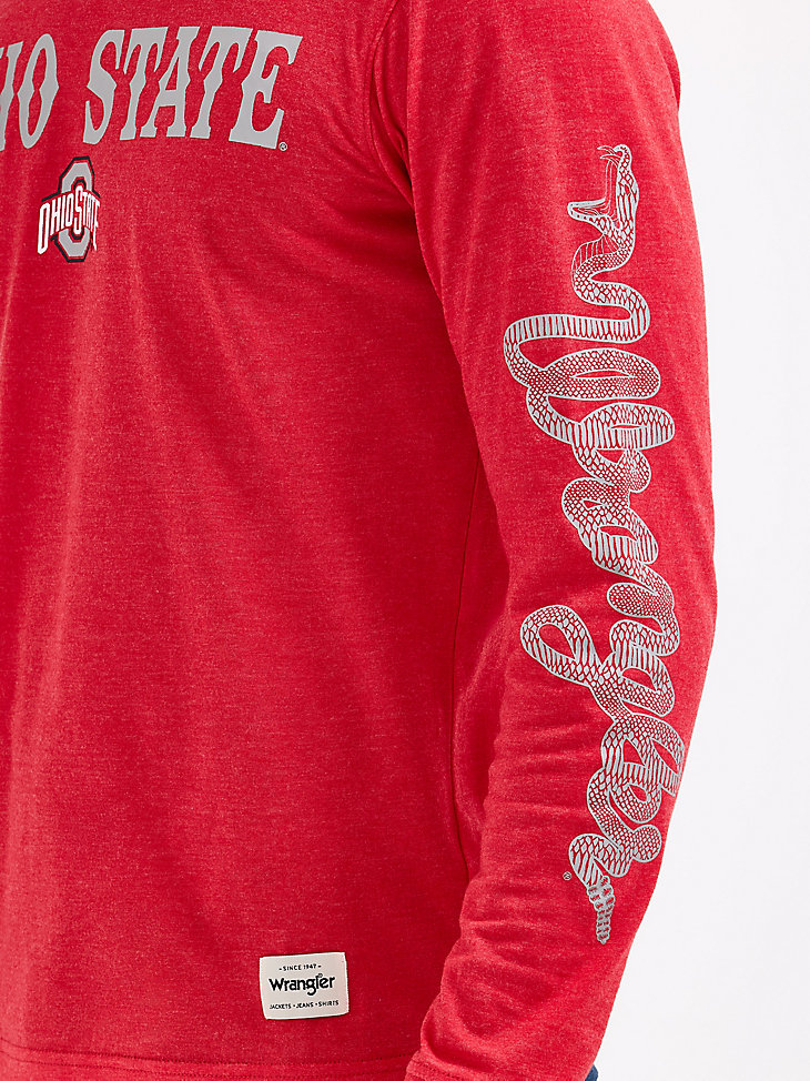 wrangler collegiate rattler langarm-t-shirt für herren ohio state