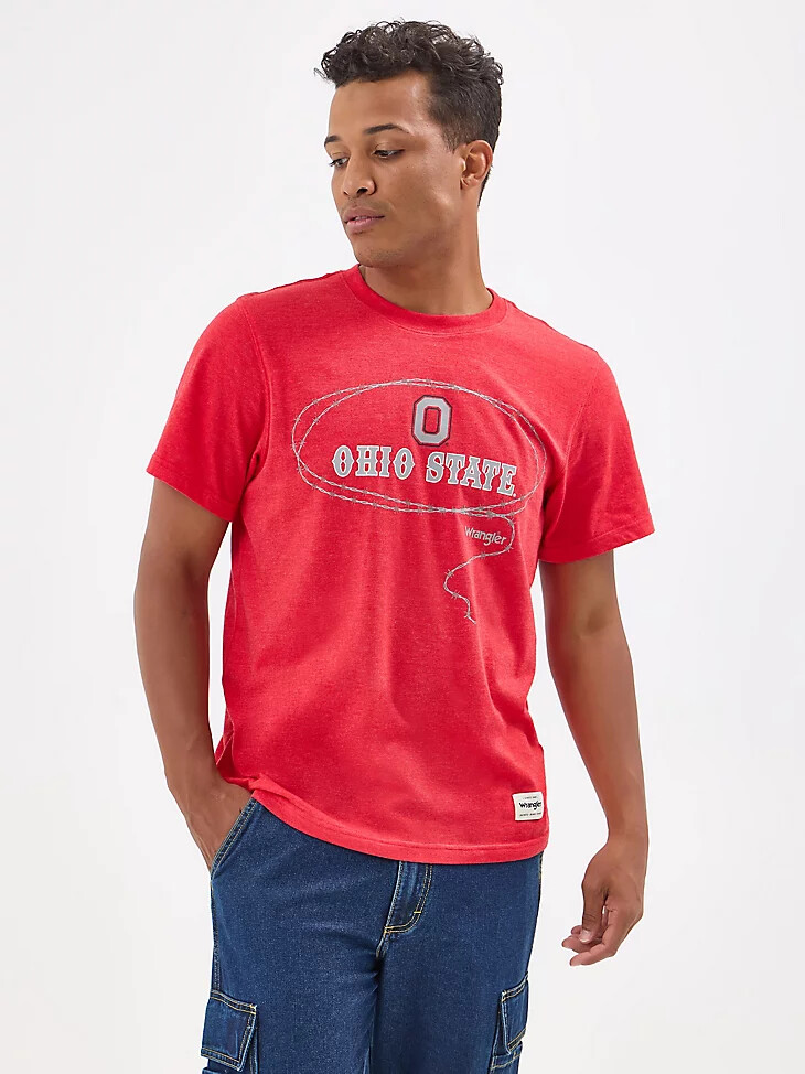 wrangler herren-t-shirt „collegiate barb wire ohio state