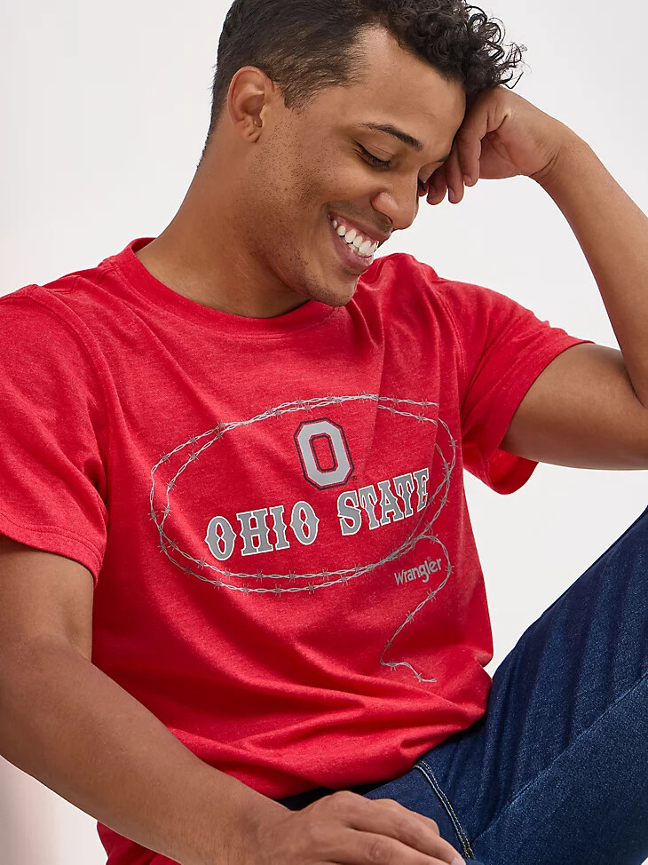 wrangler herren-t-shirt „collegiate barb wire ohio state