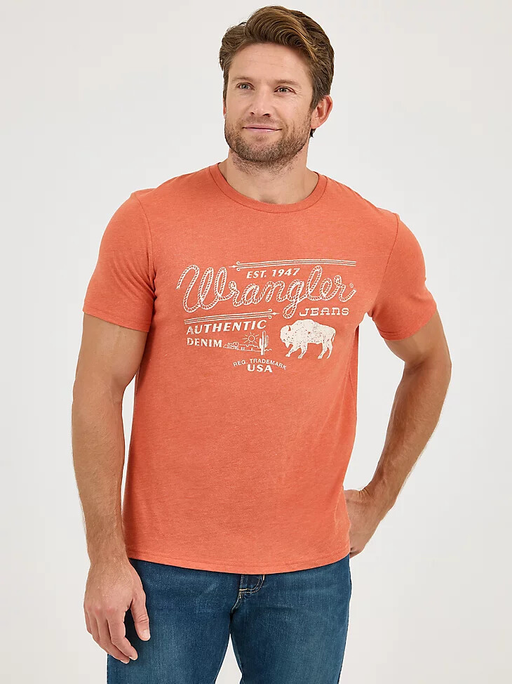 wrangler t-shirt mit seilemblem-grafik für herren sienna bison