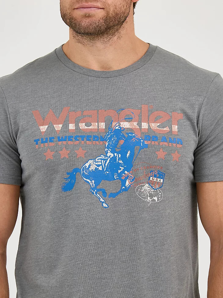 wrangler americana logo t-shirt für herren westerngrau
