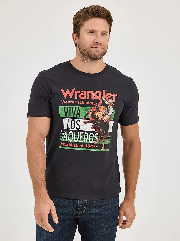 herren t-shirt mit mexikanischem pferdereiter-motiv viva