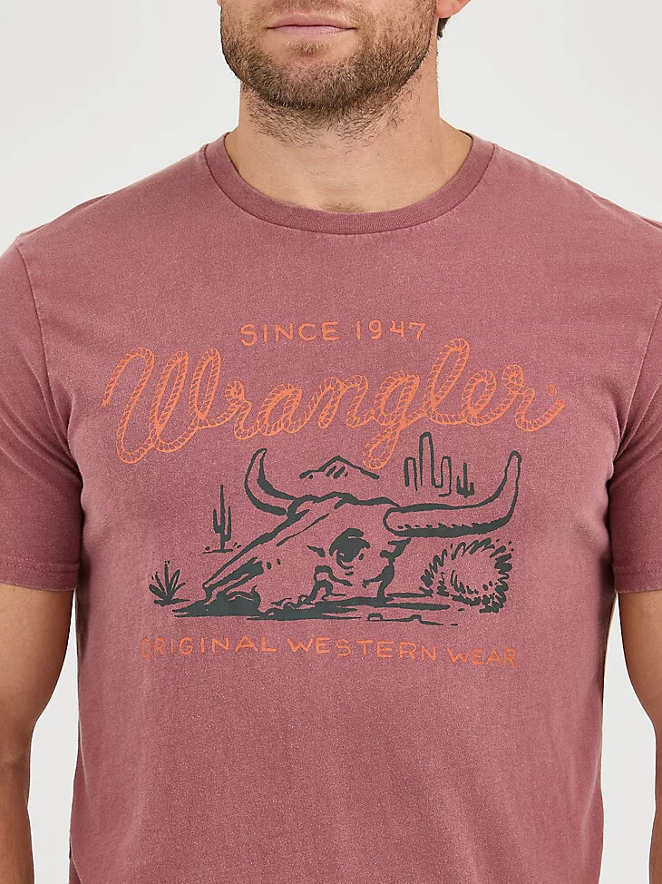 herren-t-shirt mit steerhead-mineral-wash-grafik farbe steer ginger