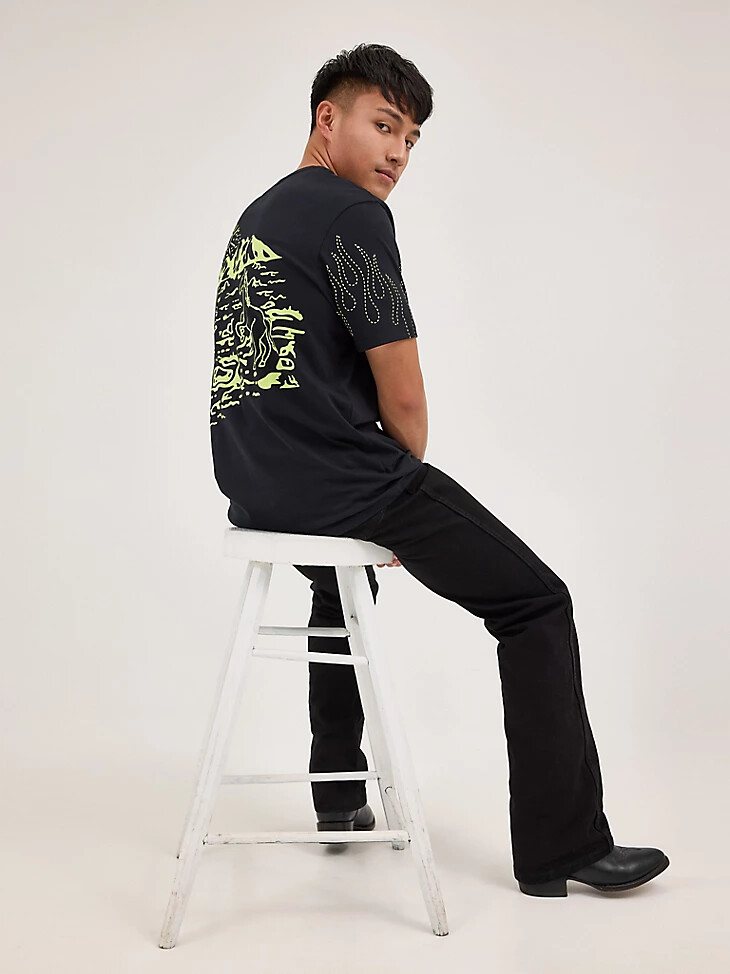 wrangler x happy socks the bronc t-shirt schwarz