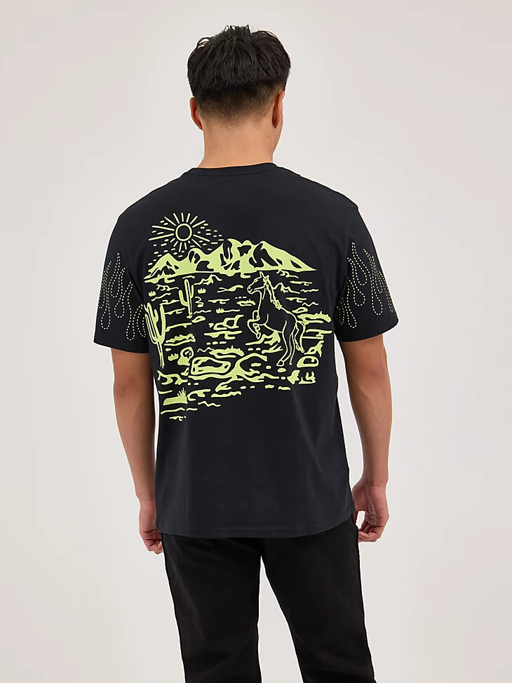 wrangler x happy socks the bronc t-shirt schwarz