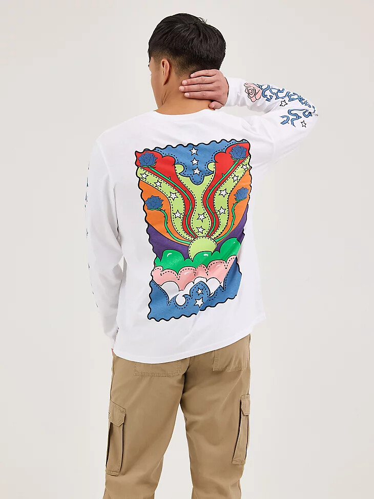 wrangler x happy socks desert rose t-shirt weiß