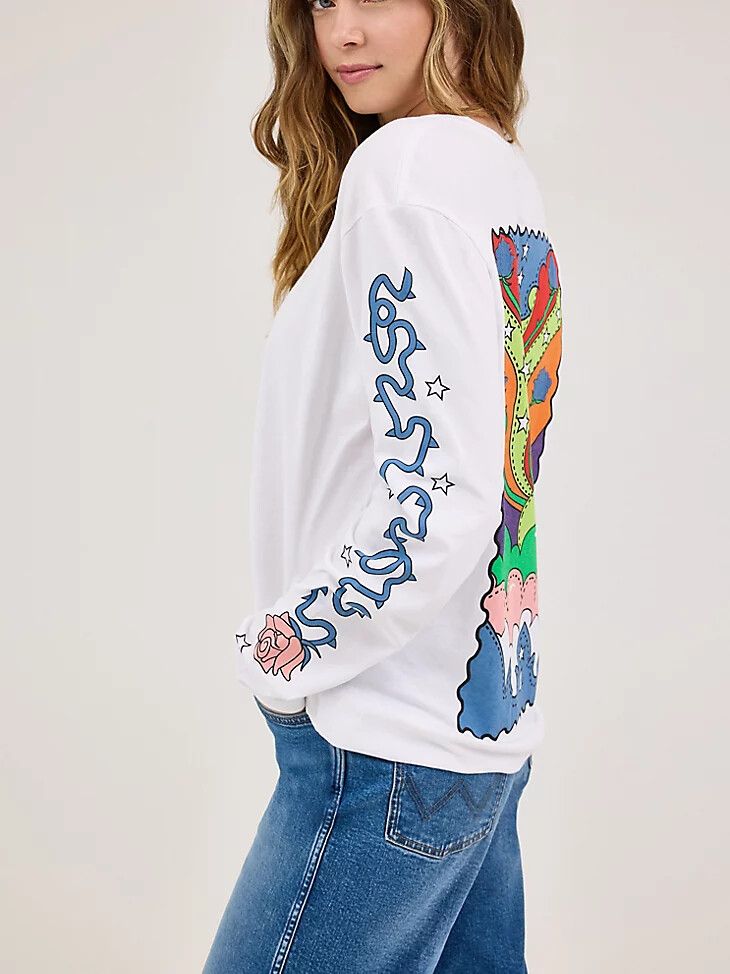 wrangler x happy socks desert rose t-shirt weiß
