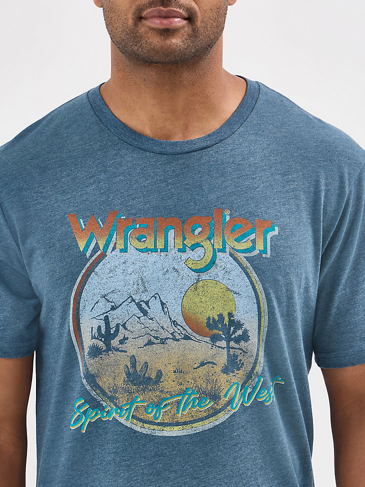 herren-t-shirt „experience the west mit grafik mitternachtsblau