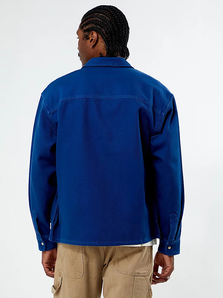 wrangler x pacsun herren twill-overshirt delftblau
