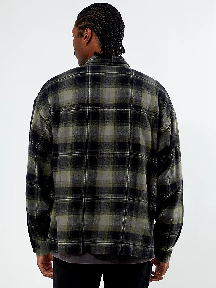 wrangler x pacsun herren-flanellhemd deep depths