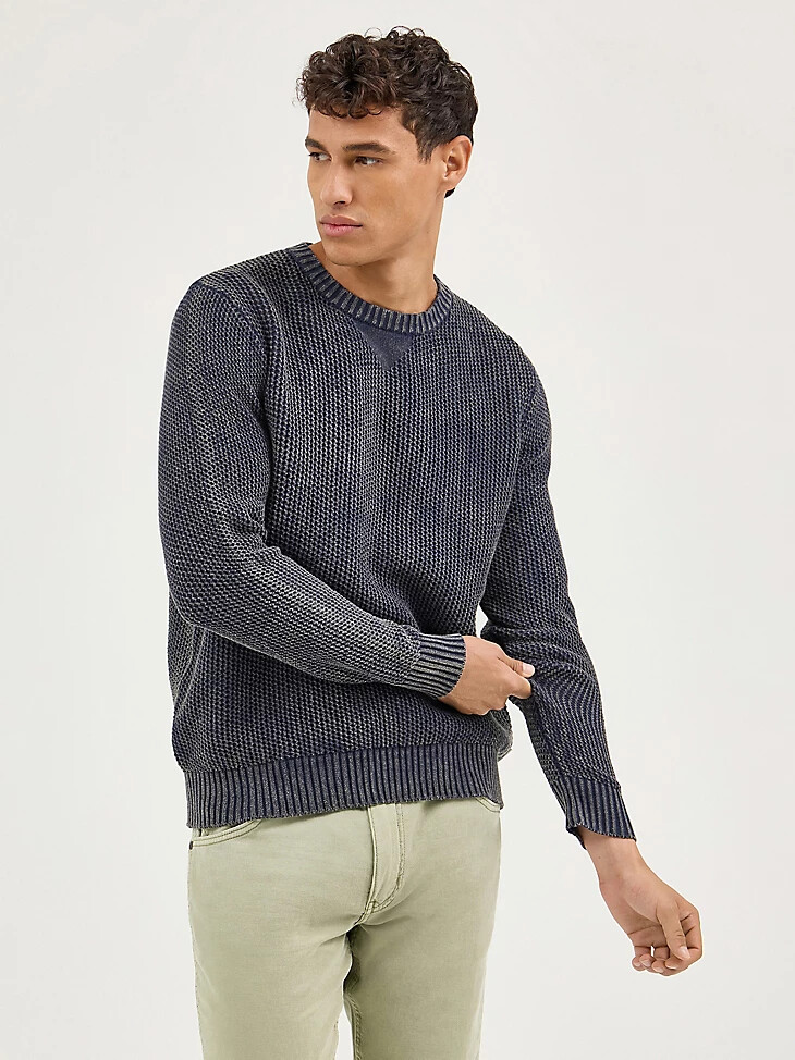 herren-pullover mit rundhalsausschnitt marineblau